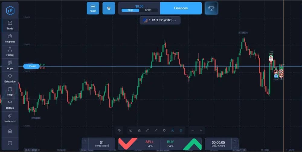 Pocket Option Trading Platform Interface